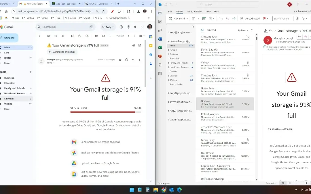 Gmail v Outlook